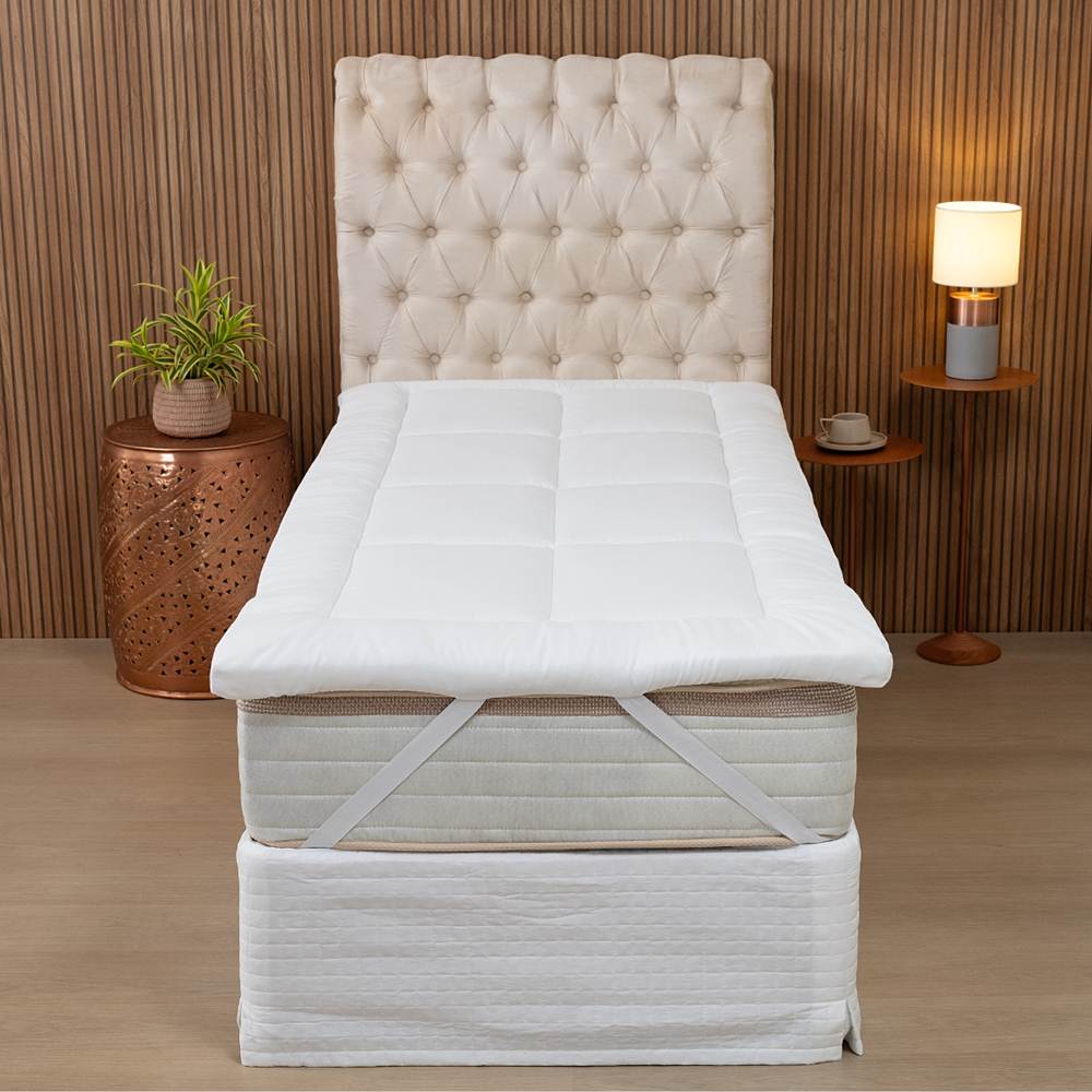 Pillow Top Solteiro Toque de Pluma Micropercal 200 Fios - 1 Peça