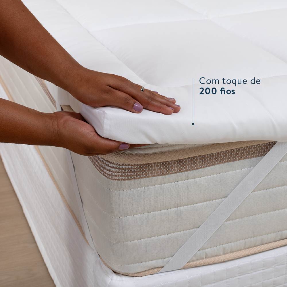 Pillow Top Solteiro Toque de Pluma Micropercal 200 Fios - 1 Peça