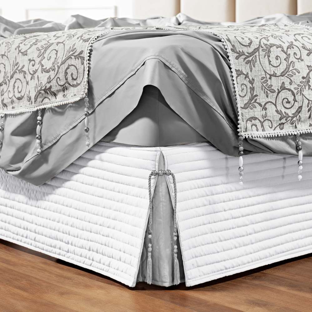 Saia Para Cama Box Casal Padrão Dual 1 Peça Matelada - Branco