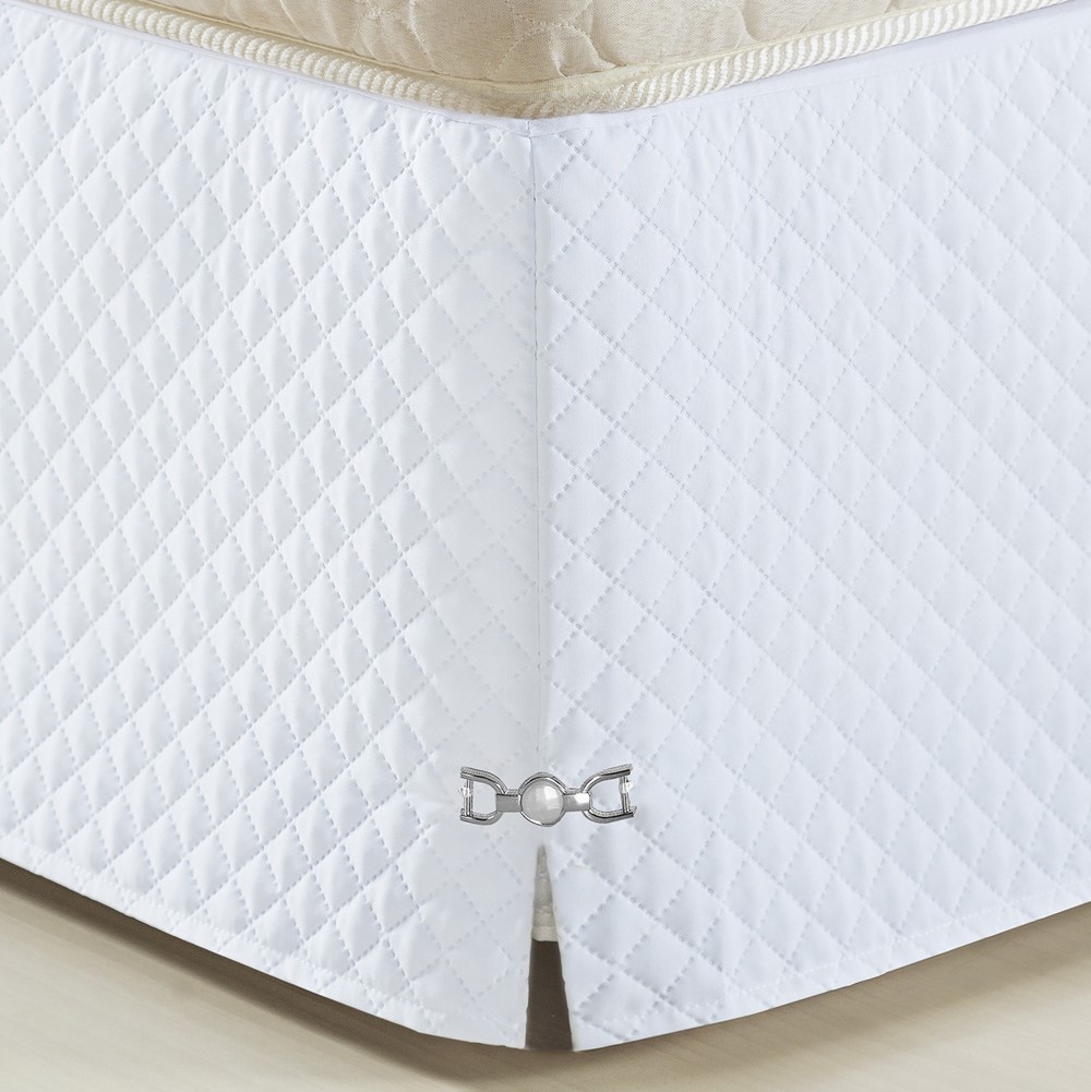 Saia Para Cama Box Casal Padrão Veneza 1 Peça Oxford - Branco