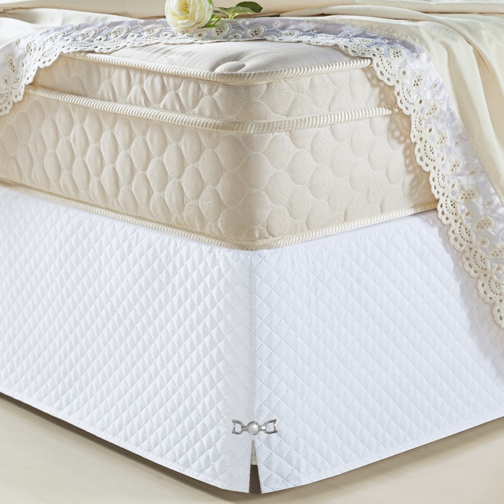 Saia Para Cama Box Casal Padrão Veneza 1 Peça Oxford - Branco