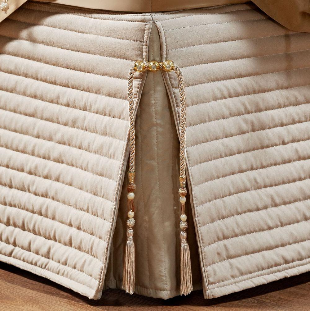 Saia Para Cama Box King Dual 1 Peça Matelada - Bege