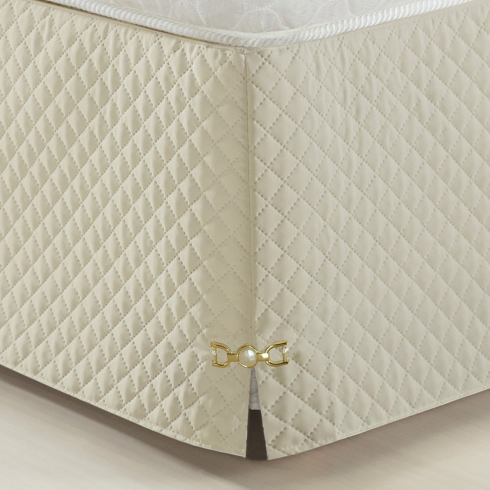 Saia Para Cama Box King Veneza 1 Peça Oxford - Bege