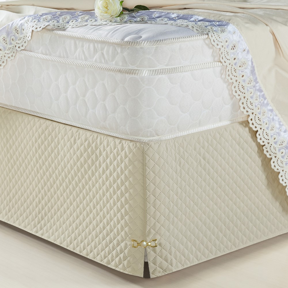 Saia Para Cama Box Queen Veneza 1 Peça Oxford - Bege