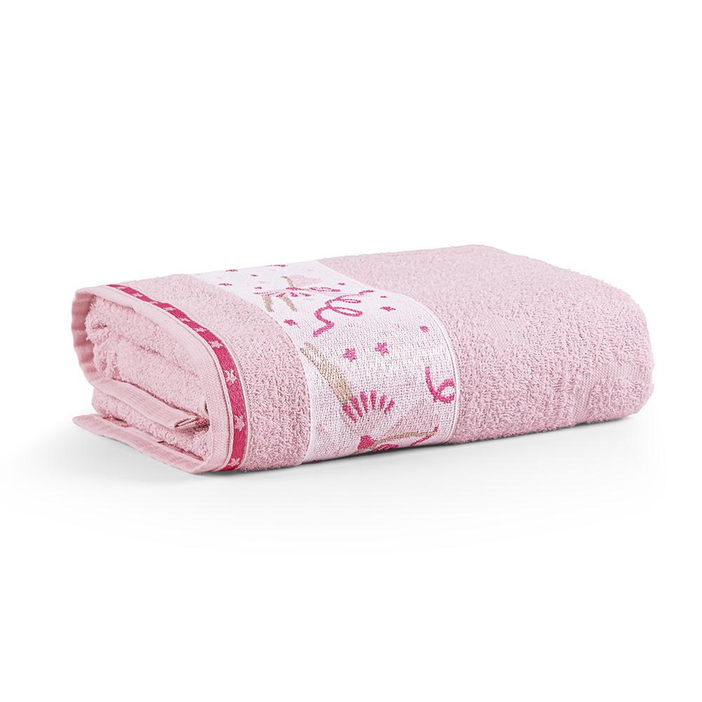 Toalha de Banho Kids Minimi 100% Algodão 1 Peça - Bailarina Rosa
