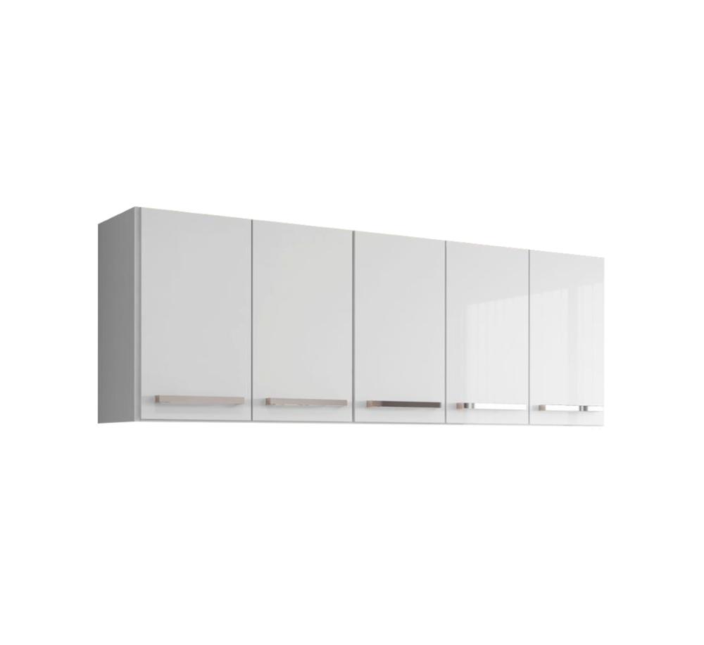 Armario Suspenso De Parede 5 Portas Branco Santorini Bela Casa