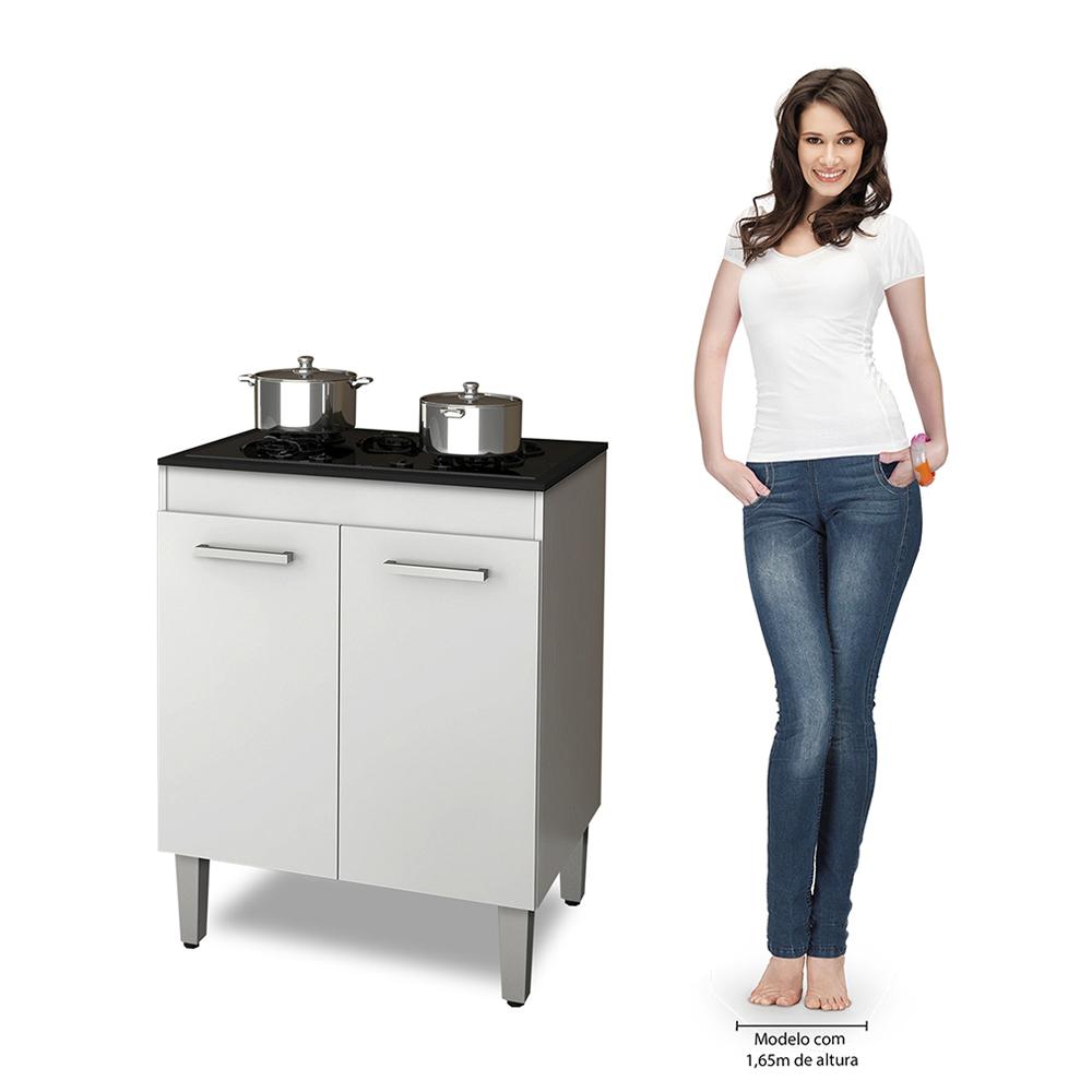 BALCÃO PARA COOKTOP 5 BOCAS 2 PORTAS BRANCO NAURU