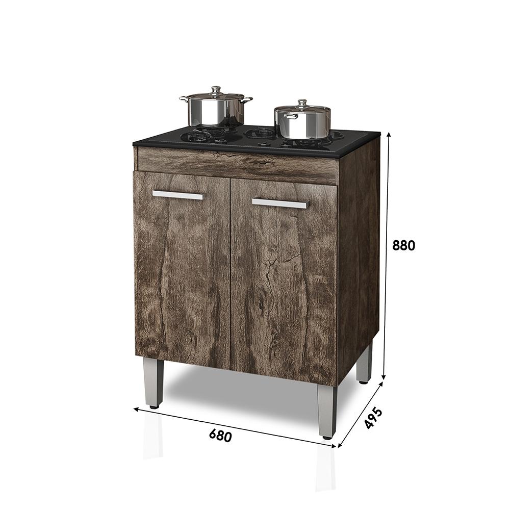 BALCÃO PARA COOKTOP 5 BOCAS 2 PORTAS CASTANI NAURU