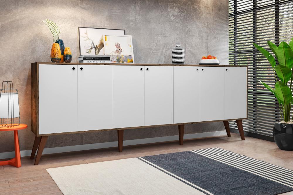 Balcao Aparador Retro Nicaragua Castani com Branco Bela Casa