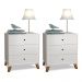 Conjunto 2 Mesas De Cabeceira 3 Gavetas Branco