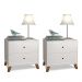 Conjunto 2 Mesas De Cabeceiras 2 Gavetas  Branco