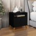 Conjunto 2 Mesas De Cabeceiras 2 Gavetas E 1 Nicho Preto