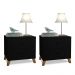 Conjunto De 2 Mesas De Cabeceiras Preto Chipre