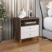 Mesa De Cabeceira 2 Gavetas E 1 Nicho Castani Com Branco