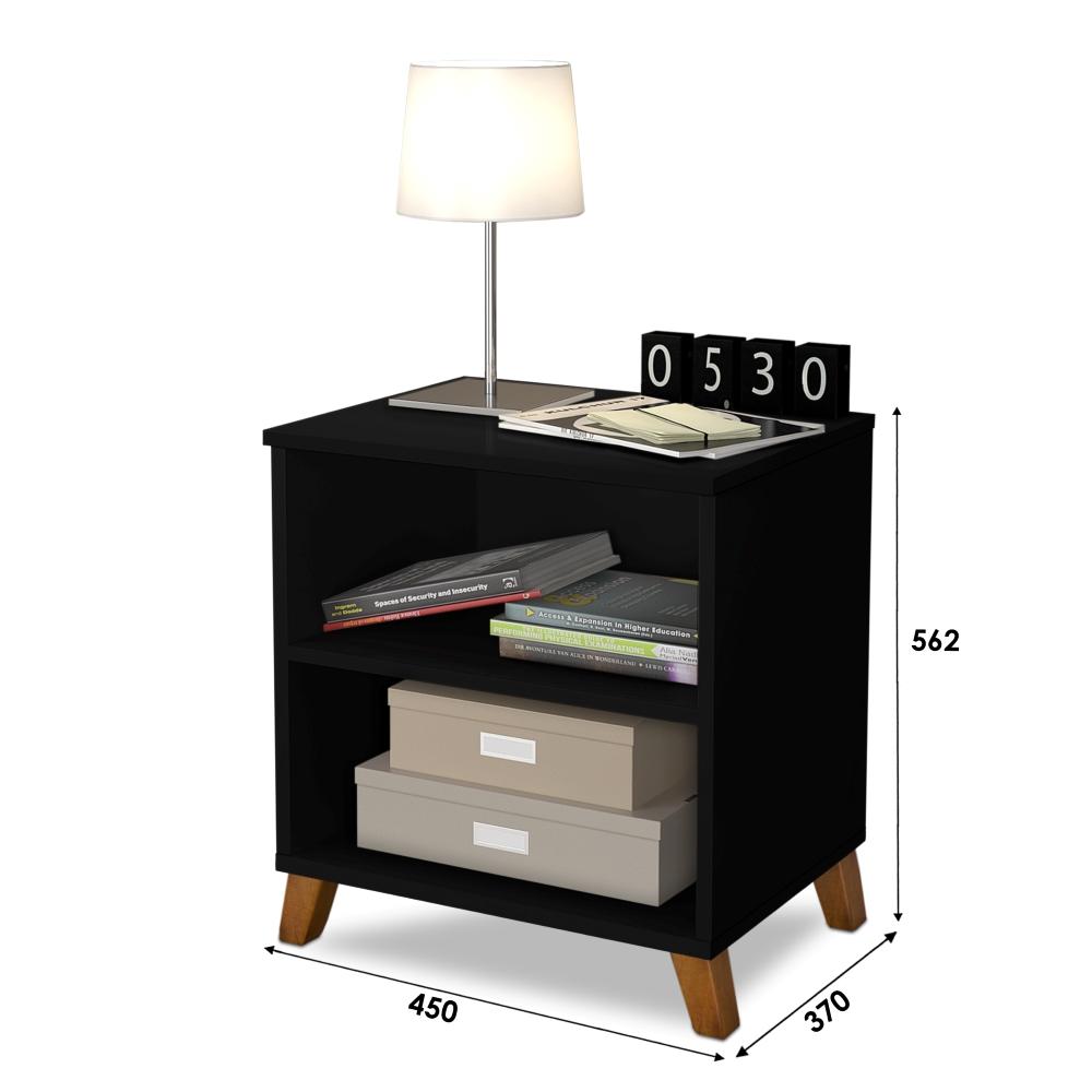Mesa De Cabeceira 2 Nichos  Preto