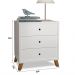 Mesa De Cabeceira 3 Gavetas  Branco