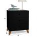 Mesa De Cabeceira 3 Gavetas  Preto