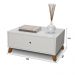 Mesa De Centro 1 Gaveta Retro Branco Camboja
