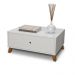 Mesa De Centro 1 Gaveta Retro Branco Camboja