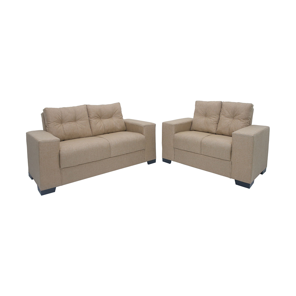 Conjunto de Sofás 2 e 3 Lugares Linho Barcelona Bege