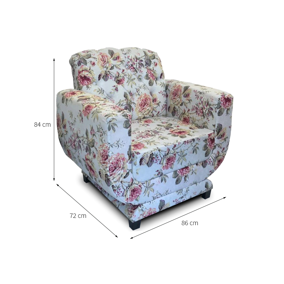 Poltrona Havana Floral e Vermelha