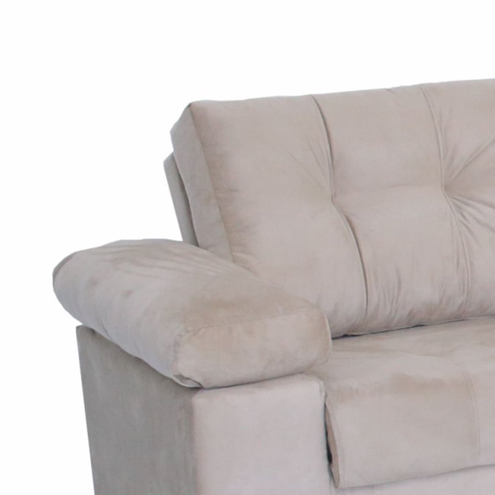 Sofá 3 Lugares Monte Carlo Suede Bege