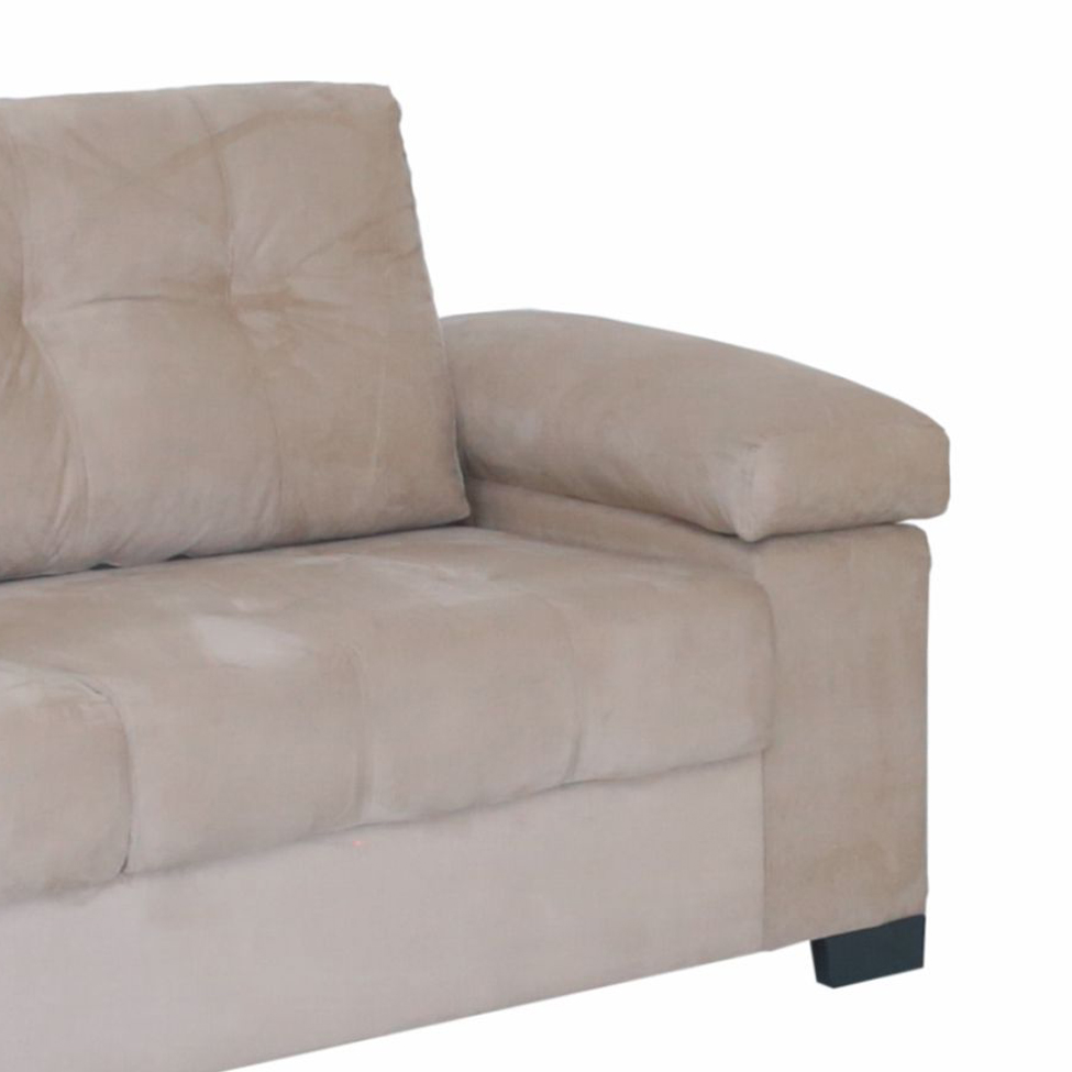 Sofá 3 Lugares Monte Carlo Suede Bege