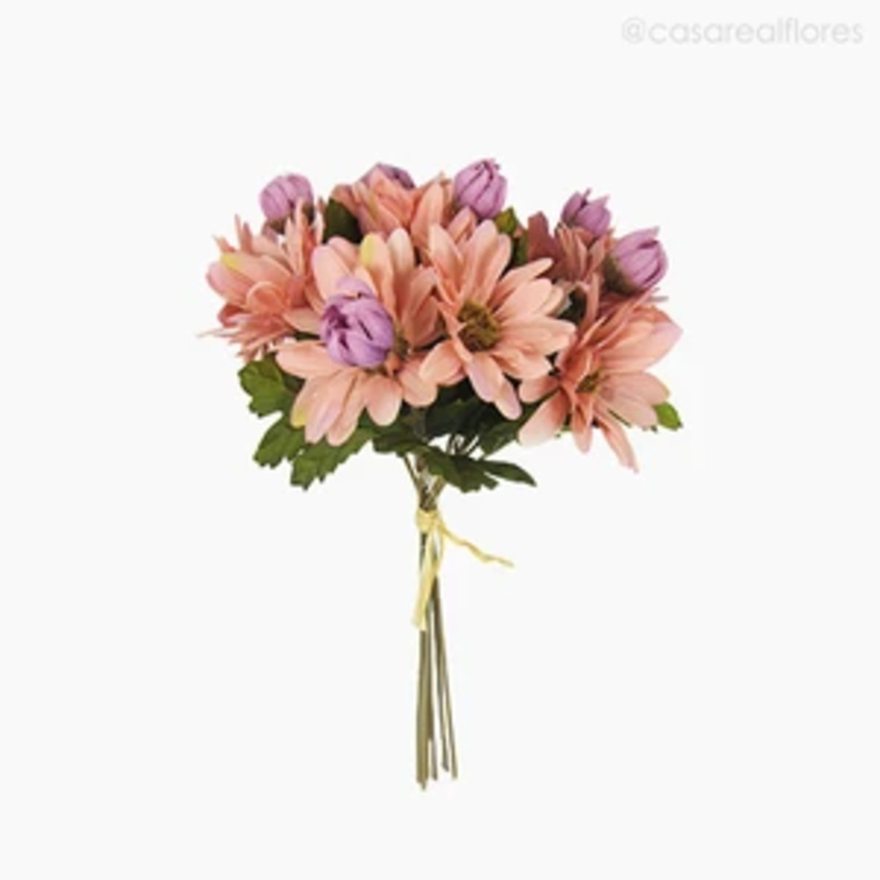 Buquê Margarida com Rafia Rosa