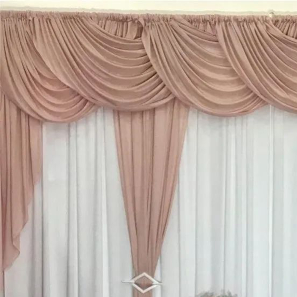 Cortina Idealle para Varão em Malha 3,00m x 2,60m Sala Quarto - Rosê