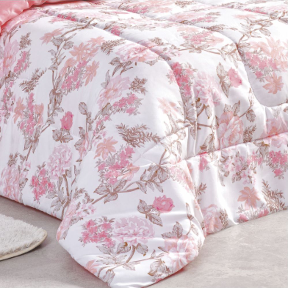 Edredom Naturallys Super King Dupla Face - Serene Rosa