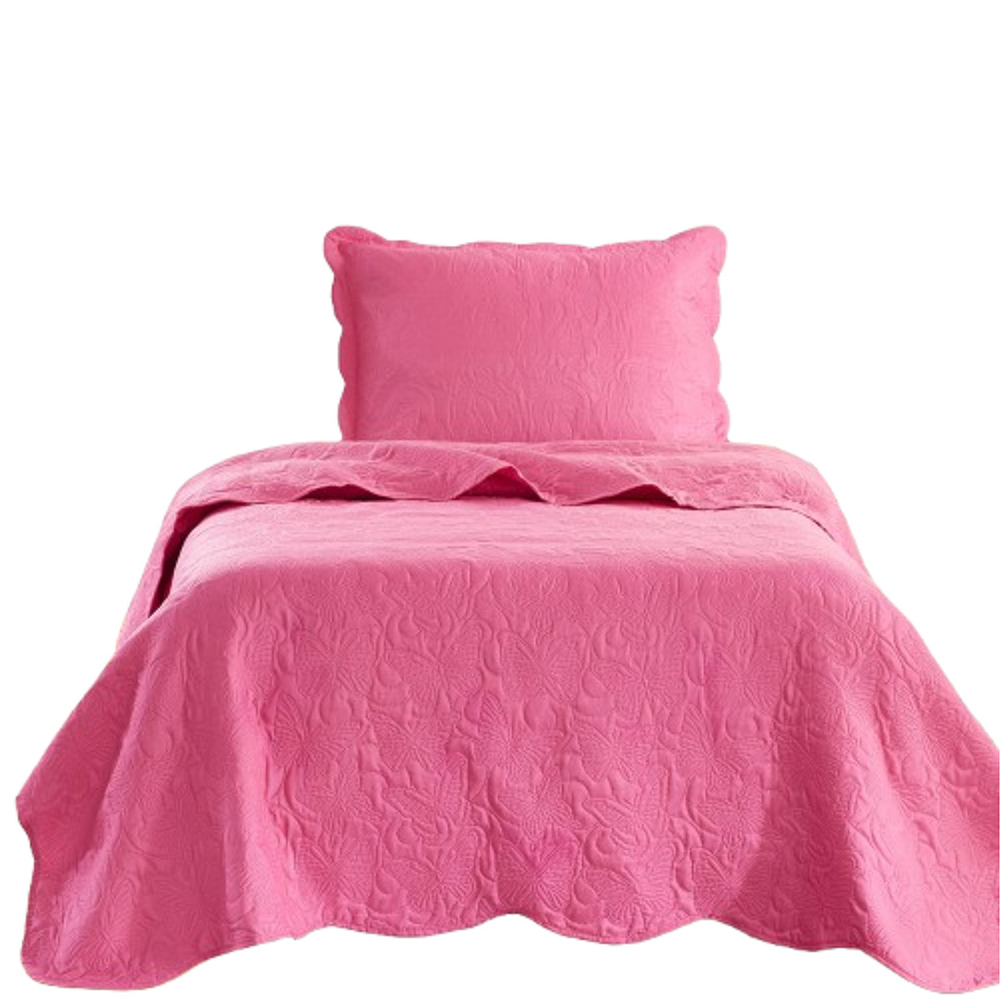 Kit Cobre Leito Colcha Bouti Solteiro Infantil 2 Peças - Pink 