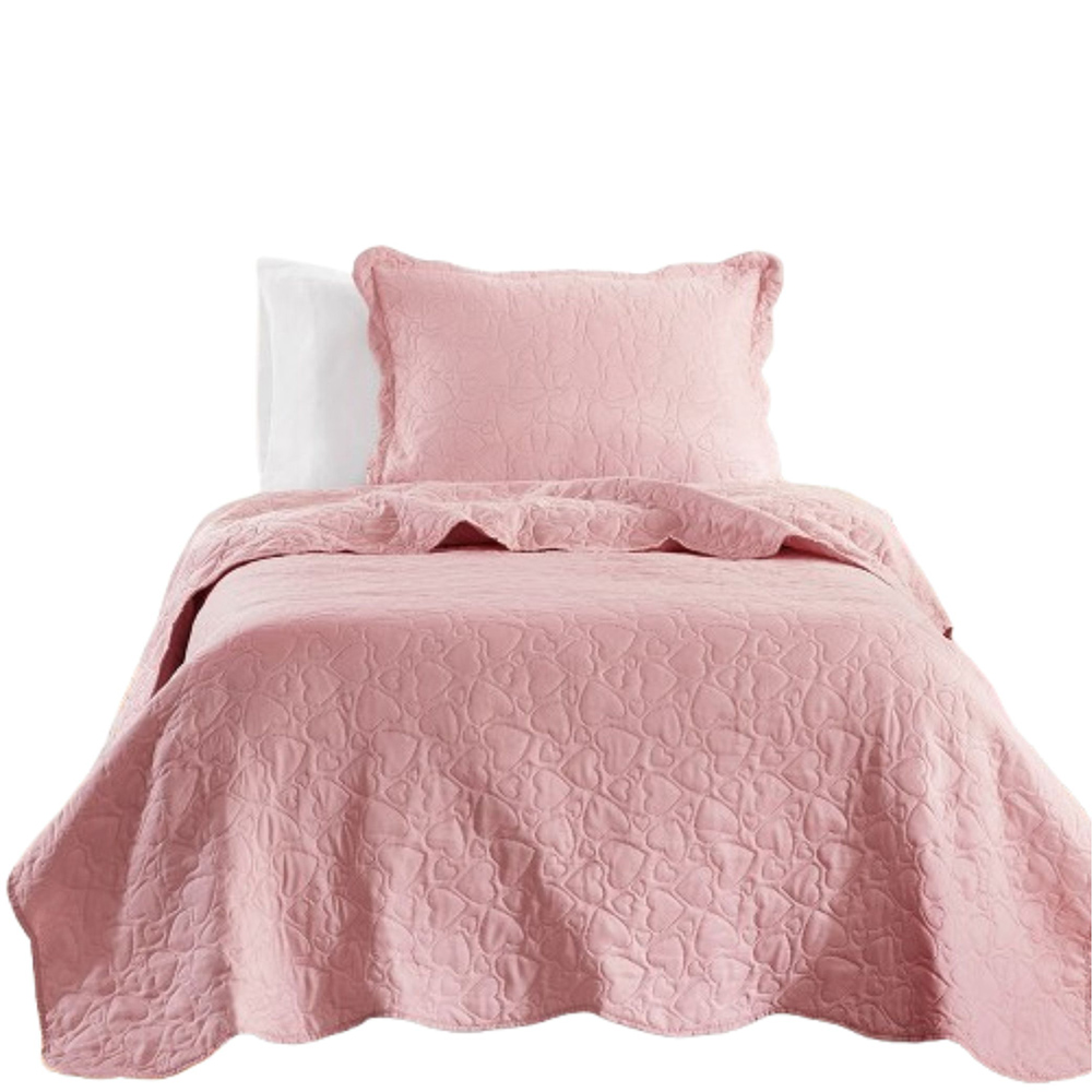 Kit Cobre Leito Colcha Bouti Solteiro Infantil 2 Peças - Rosa 
