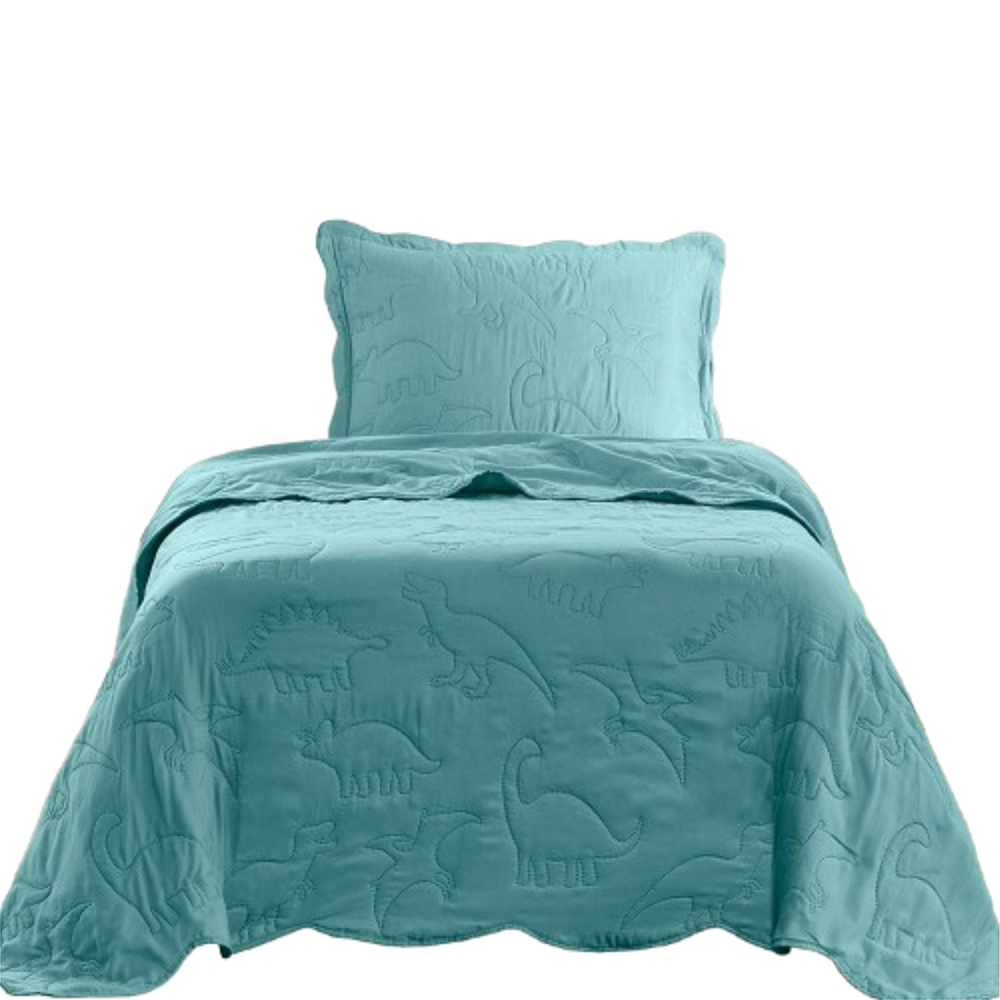 Kit Cobre Leito Colcha Bouti Solteiro Infantil 2 Peças - Verde 
