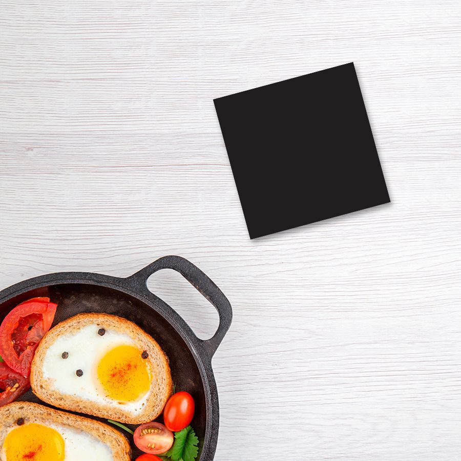Descanso panela resistente calor Quadrado 15cm Preto