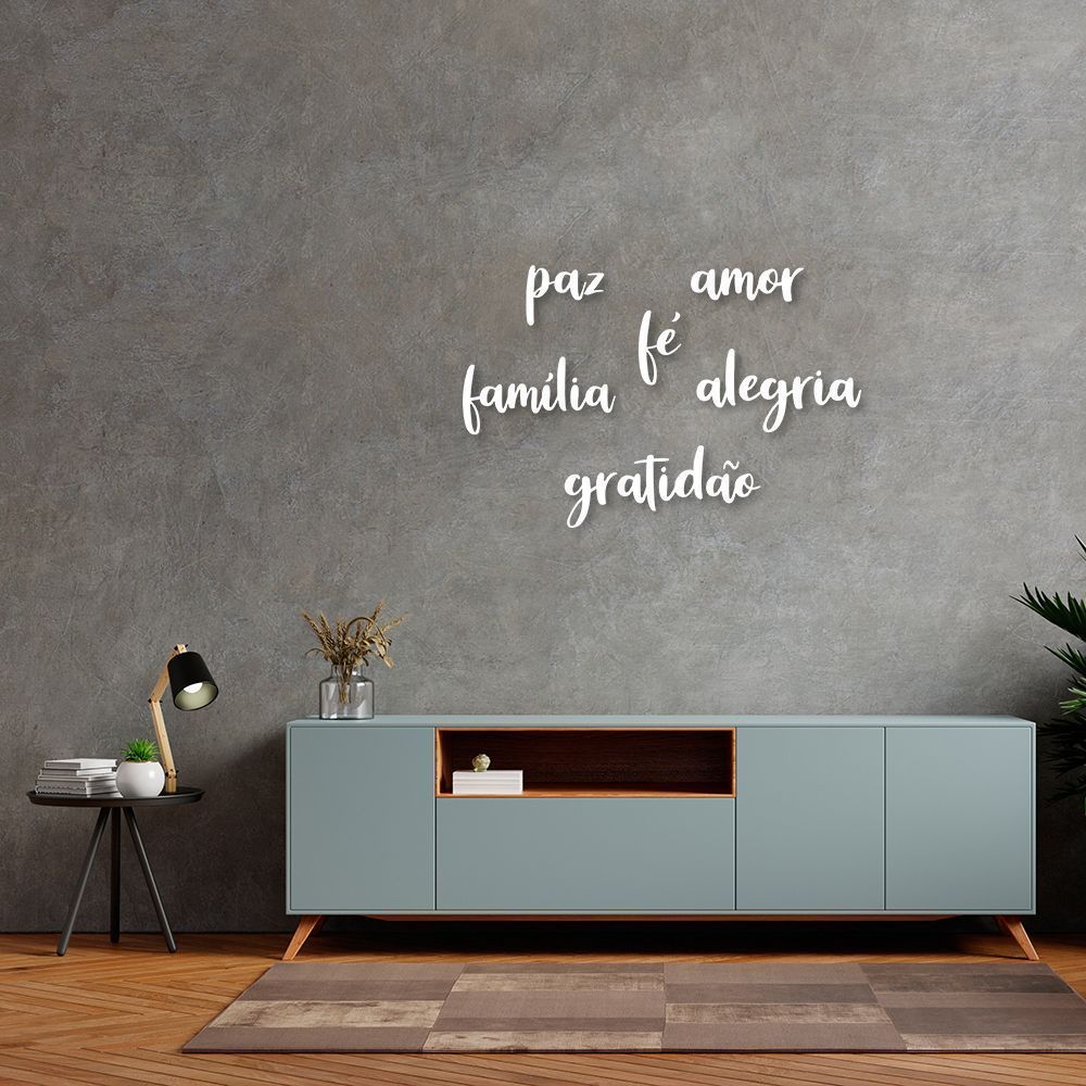 Frase de Parede 6 Palavras Grande Branco