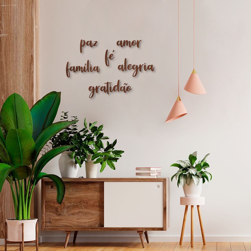 Frase de Parede 6 Palavras Grande Marrom