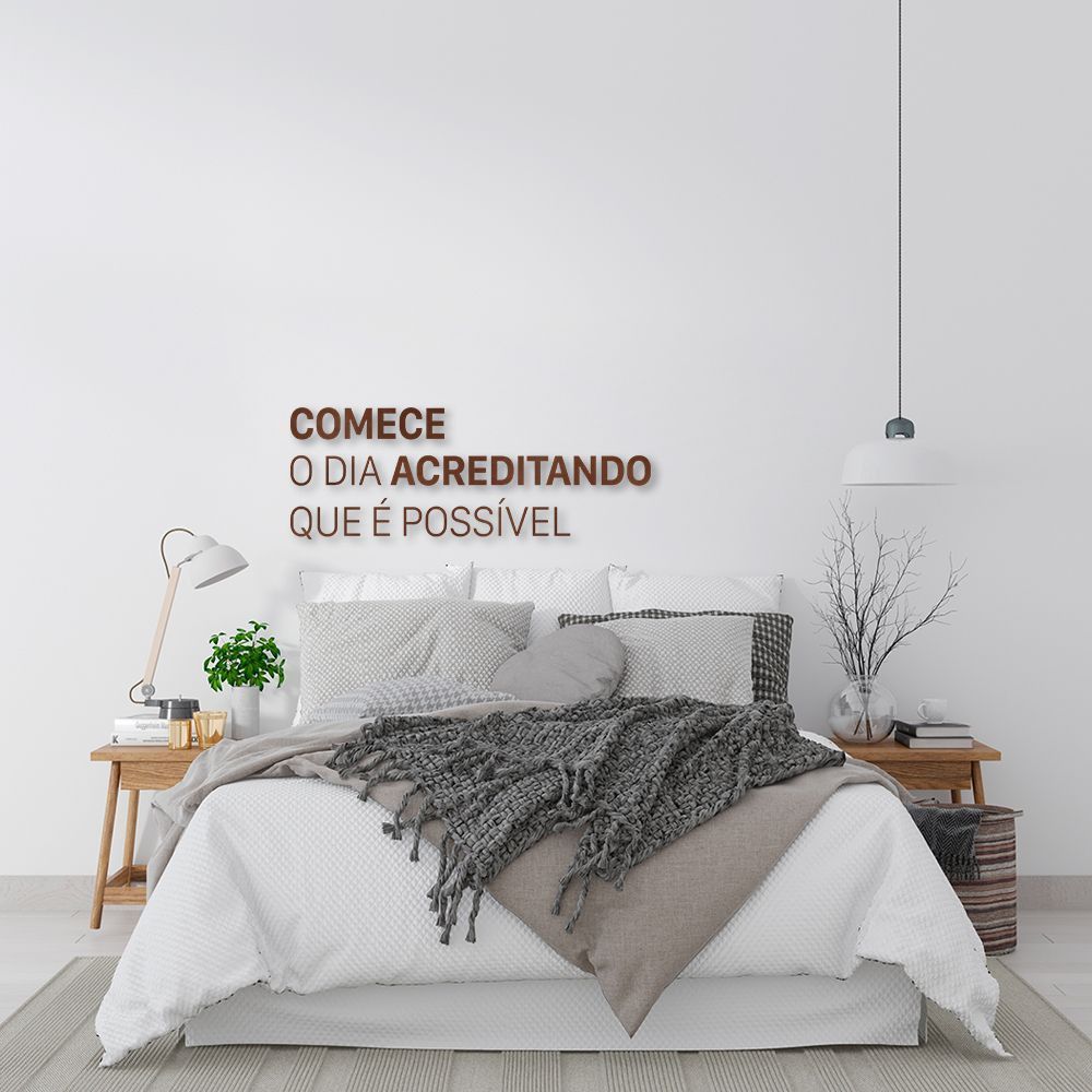 Frase de Parede Acredite que e Possível 120x43 Marrom