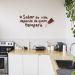 Frase de Parede Cozinha Sabor da Vida 100x38 Marrom