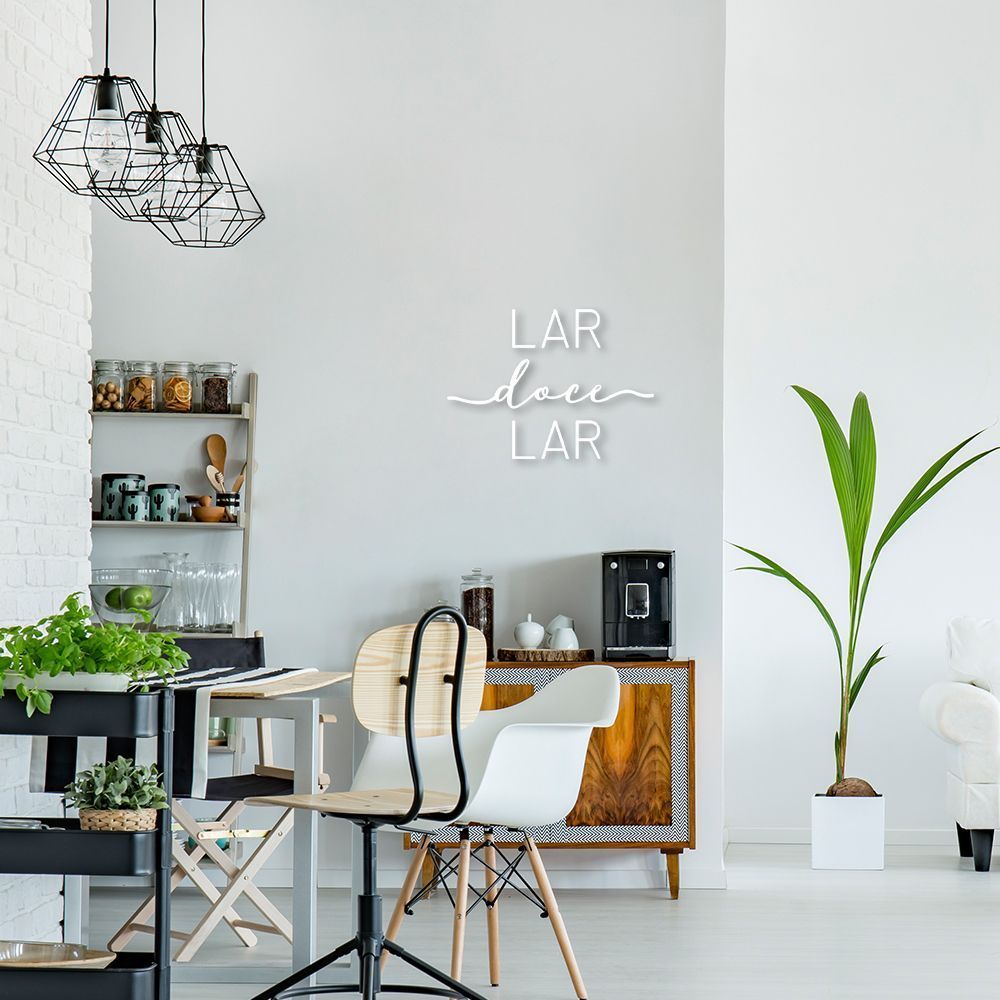 Frase de Parede Lar doce Lar 45x32 Branco