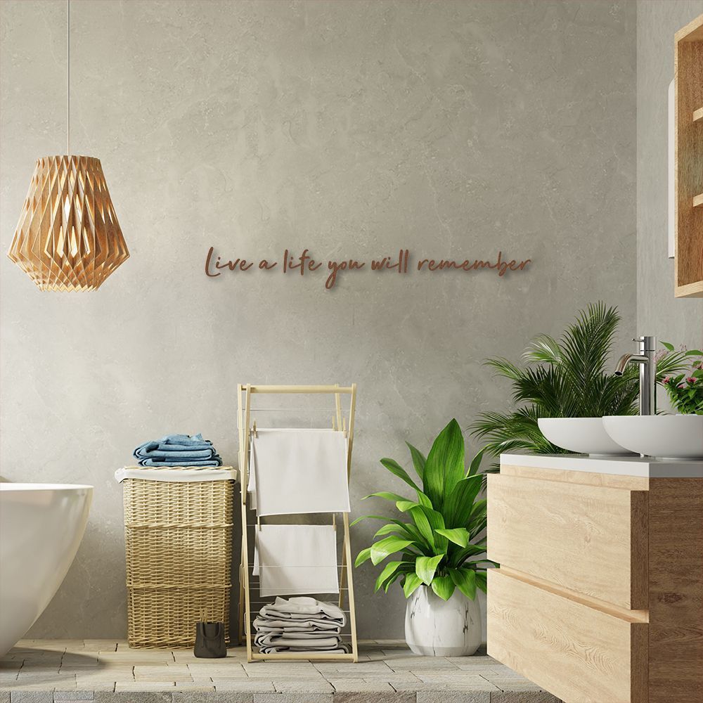 Frase de Parede Live a Life 250x32 Marrom