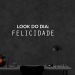 Frase de Parede Look do Dia: Felicidade 100x26 Branco
