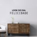 Frase de Parede Look do Dia: Felicidade 60x15 Preto