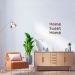 Frase de Parede em Relevo Home Sweet Home 60x58 Marrom