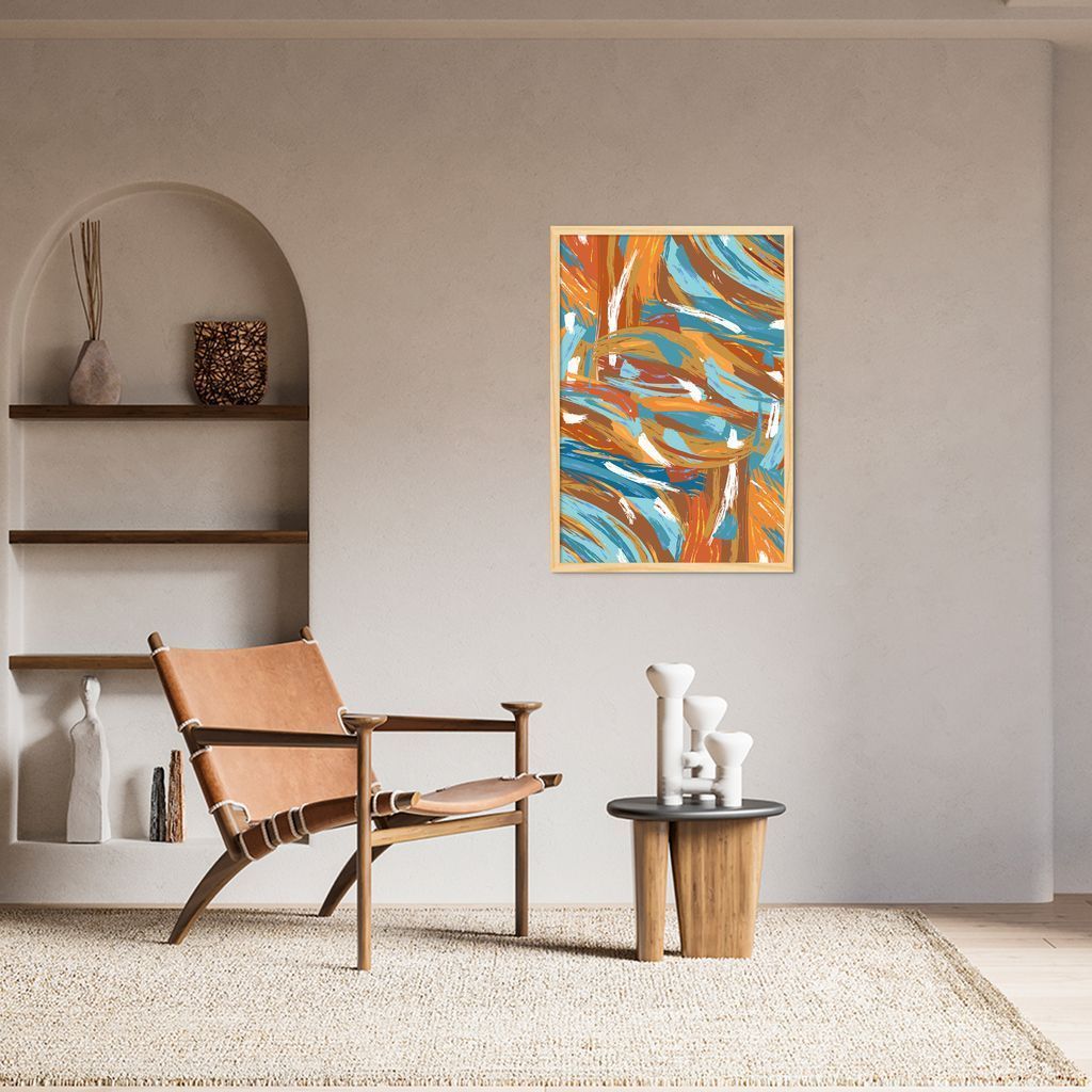 Quadro Abstração Distorcida 86x60 Caixa Marfim