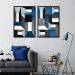 Quadro Abstração em Azul 122x86 2-86x60 Caixa Preto