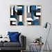 Quadro Abstração em Azul 142x100 2-100x70 Caixa Marfim