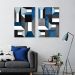 Quadro Abstração em Azul 142x100 2-100x70 Filete Branco