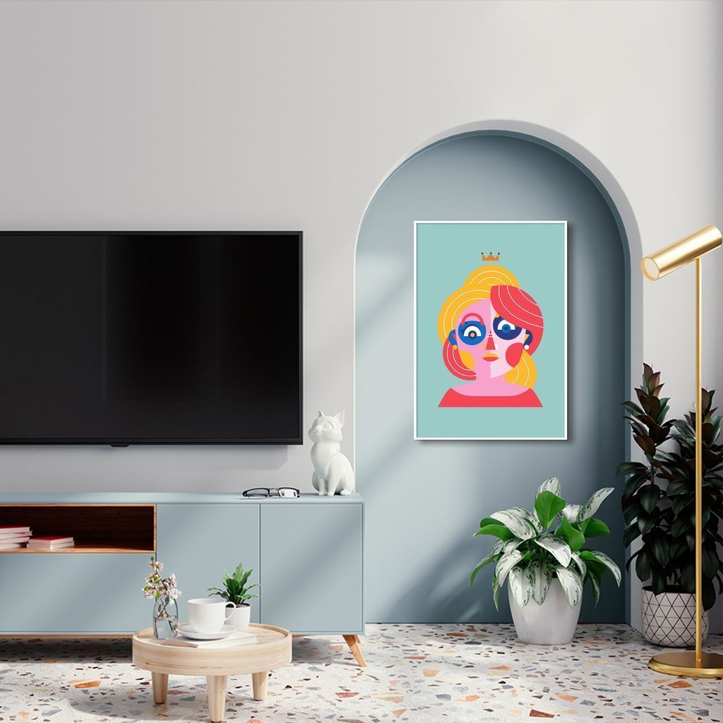 Quadro Abstract Portrait Woman 43x30 Filete Branco