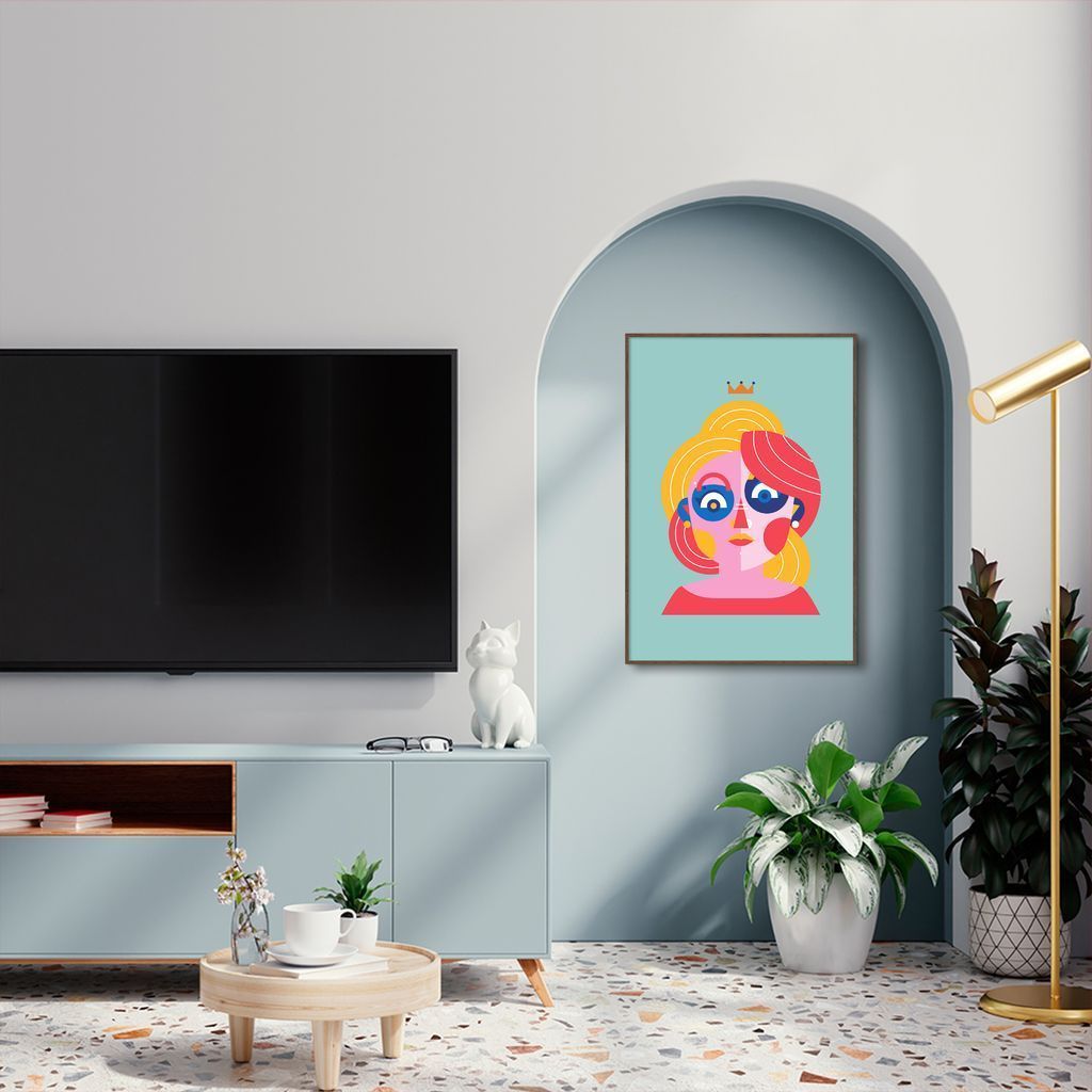 Quadro Abstract Portrait Woman 86x60 Filete Marrom