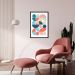 Quadro Abstrato Bauhaus Cores Quentes 60x43 Caixa Preto